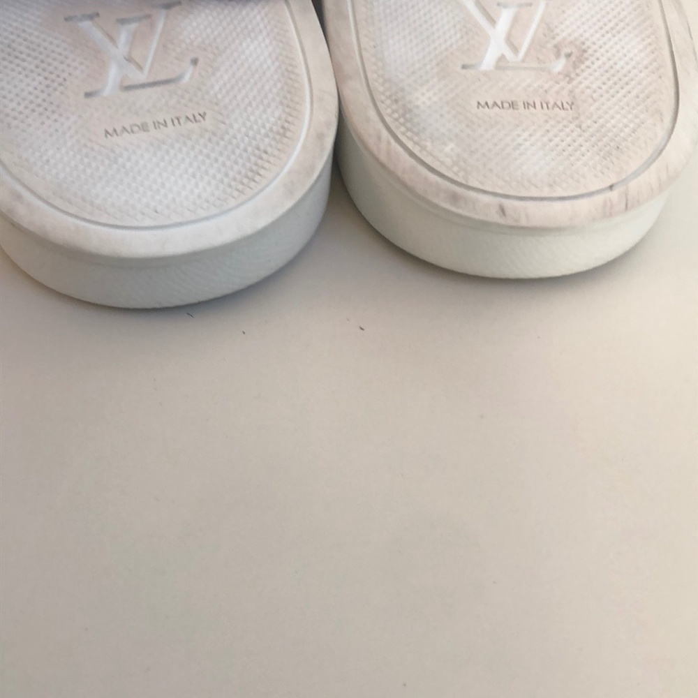 Louis Vuitton Mens White Open Toe Beach Slip-on Slide Sandals Size 7 W/ Coa - Picture 12 of 16